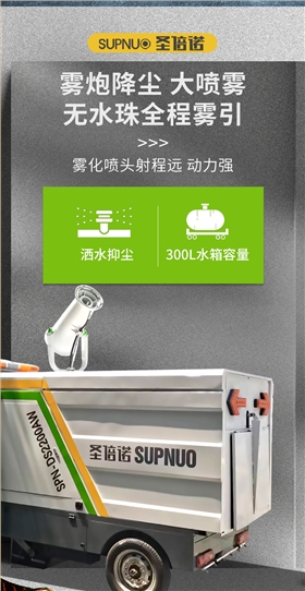 恒盛娱乐DS2200AW全封闭1吨自卸式垃圾箱驾驶式雾炮高压冲洗电动扫地车v_07
